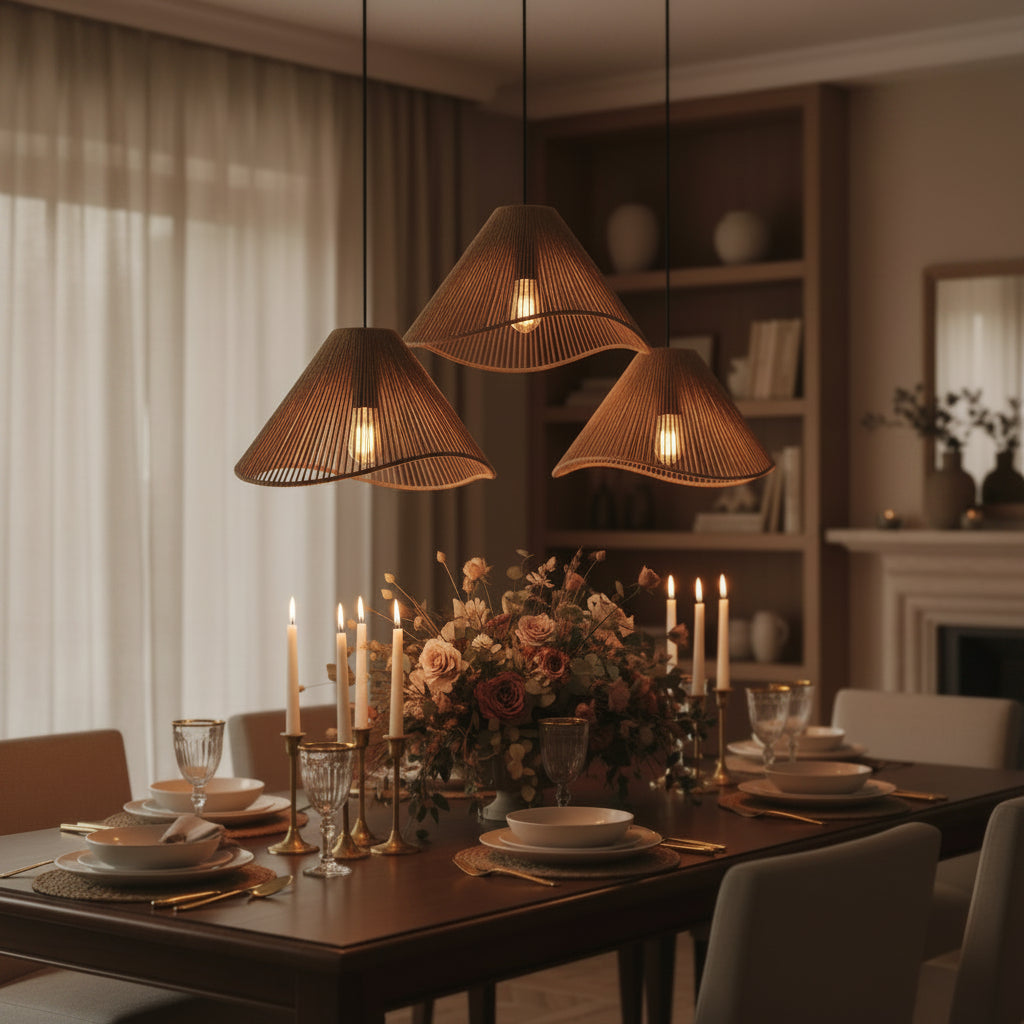 Burlap Ceiling lamp Size:25CM x 75CM