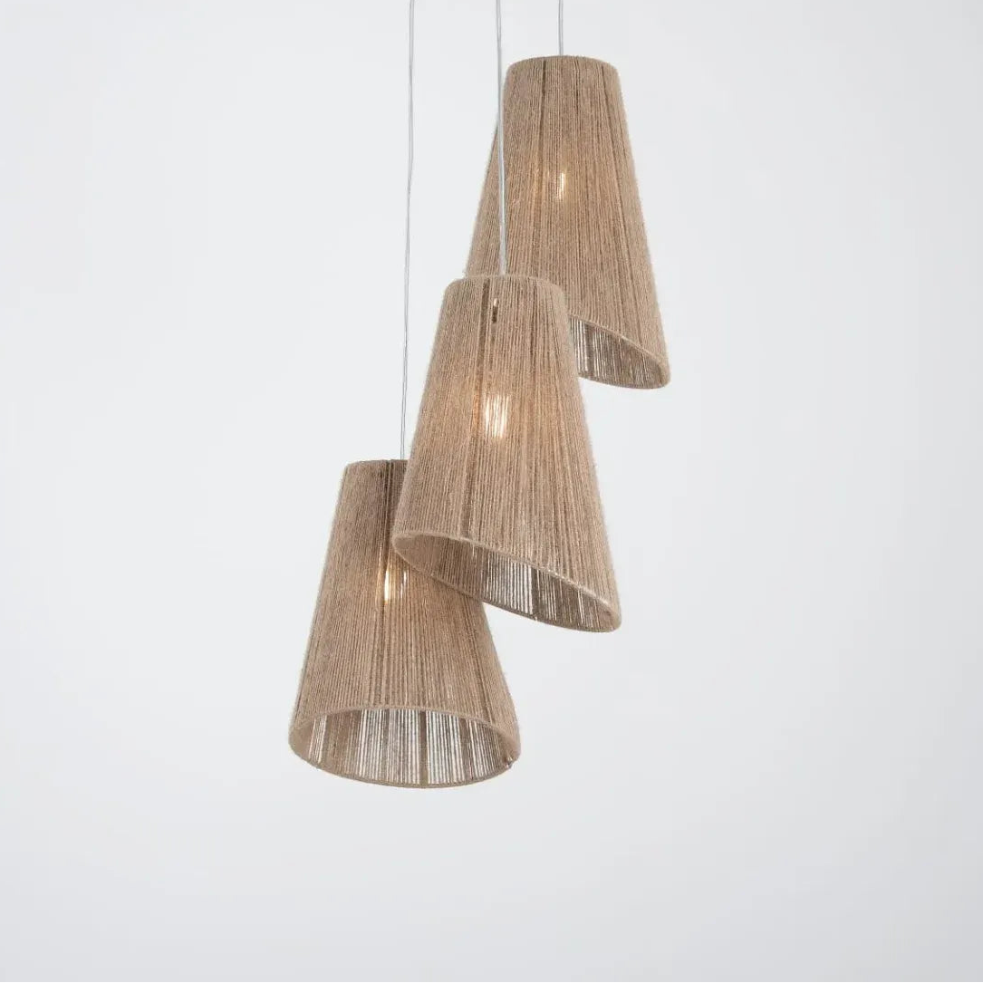 Burlap 3 Lights Multicolored ceiling Size:45cm×75cm