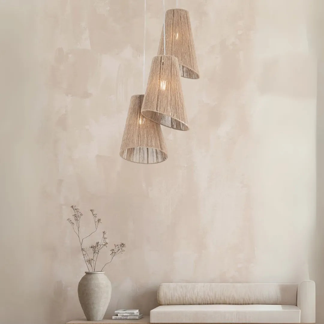 Burlap 3 Lights Multicolored ceiling Size:45cm×75cm